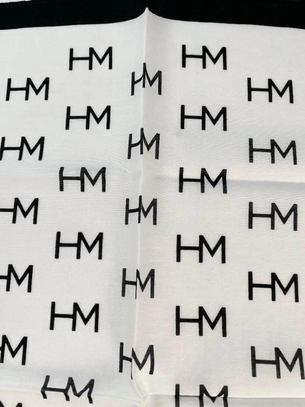 Vintage Hanae Mori HM Logo Cotton Handkerchief Scarf 16